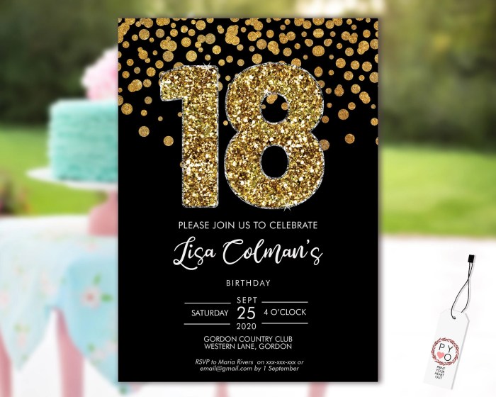 Invitation birthday 18th template templates party word examples invitations psd designs publisher ai details format vector eps editable ms