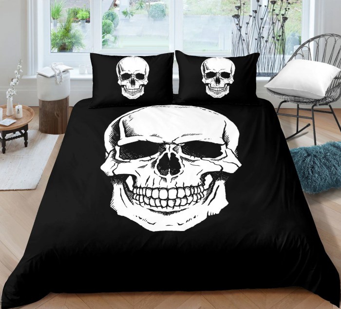 Housse de couette tete de mort 220x240