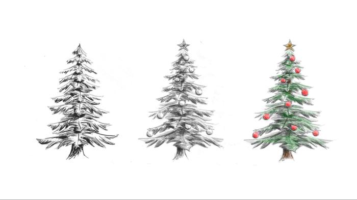 Dessin de sapin de noel a imprimer gratuit