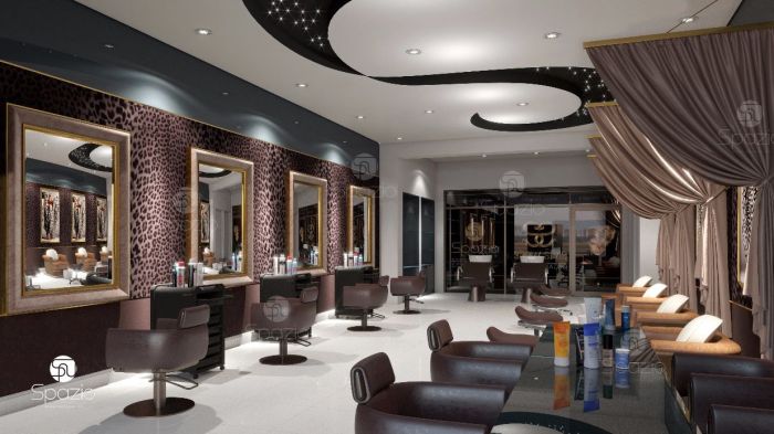 Conception dinterieur pour salon de coiffure haut de gamme