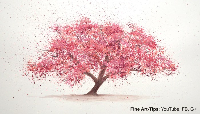 Blossom cherry tree drawing pencil easy simple flower sakura branch sketch blossoms draw drawings color sketches painting paintingvalley tan paper