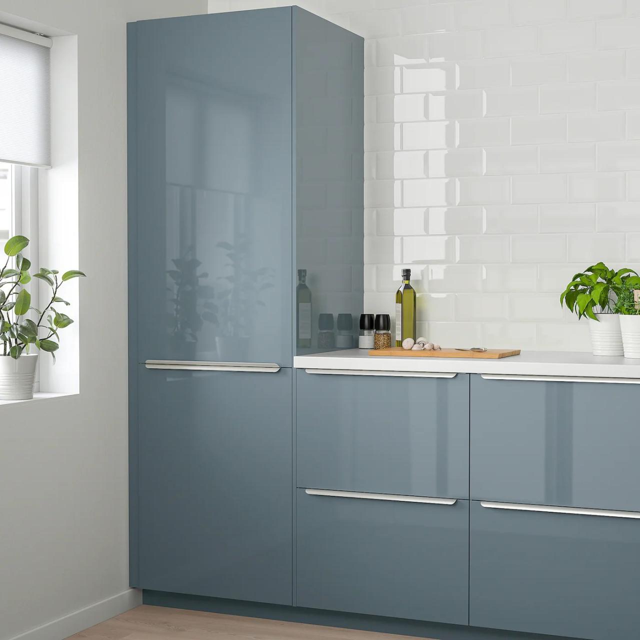 Cuisine ikea kallarp gris turquoise