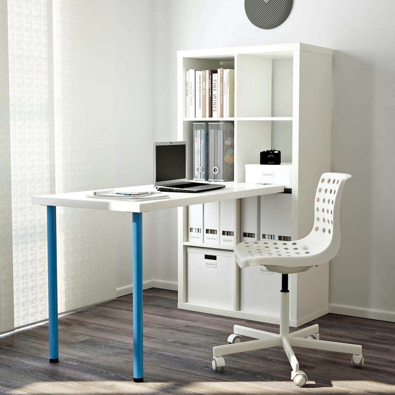 Kallax ikea desk combination blue white sold furniture choose board workstation