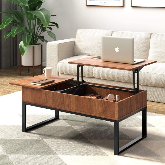 Table basse plateau relevable fly