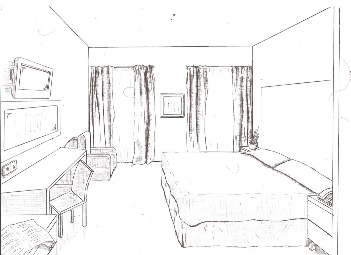 Room drawing perspective point drawings dream house sketch bedroom interior background choose board sketches