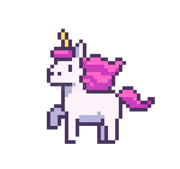 Pixel art licorne facile et rapide