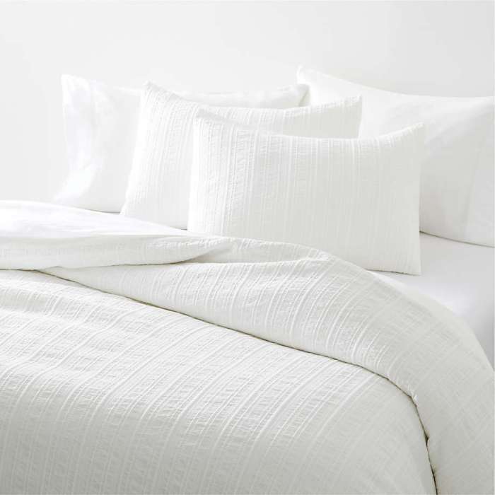 Duvet textured ripple elm westelm bedding shams