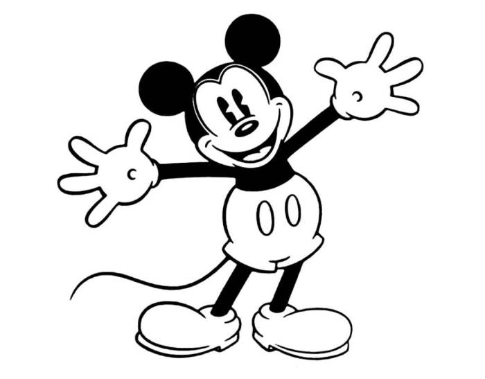 Tableau mickey noir et blanc