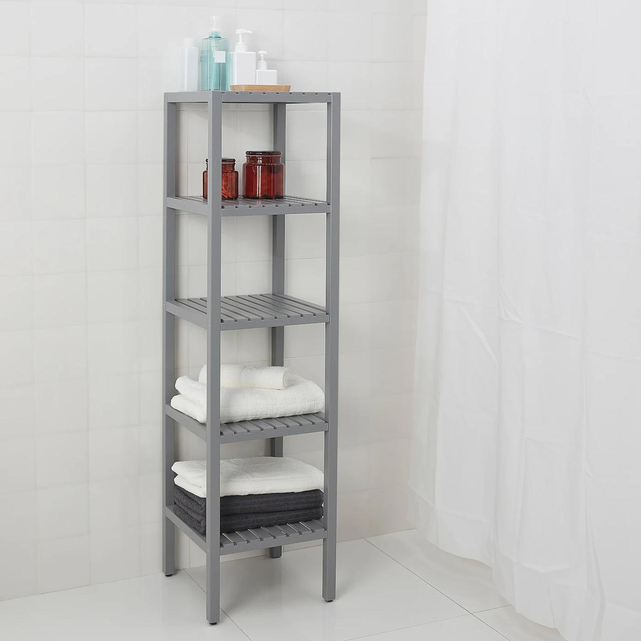 Ikea molger shelving shelf unit storage bathroom birch shelves wood open units tier au etagere salle hylla bain etageres regal