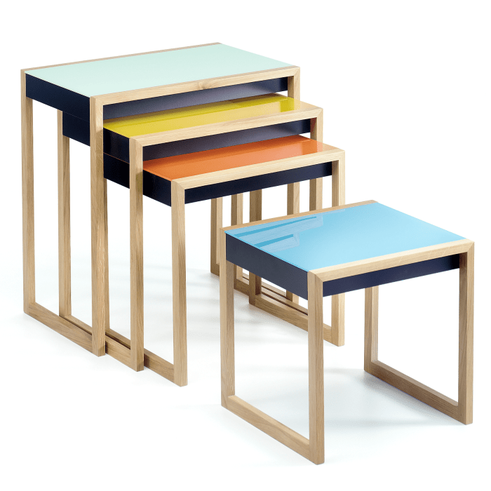 Nesting tables colorful wooden vivaterra