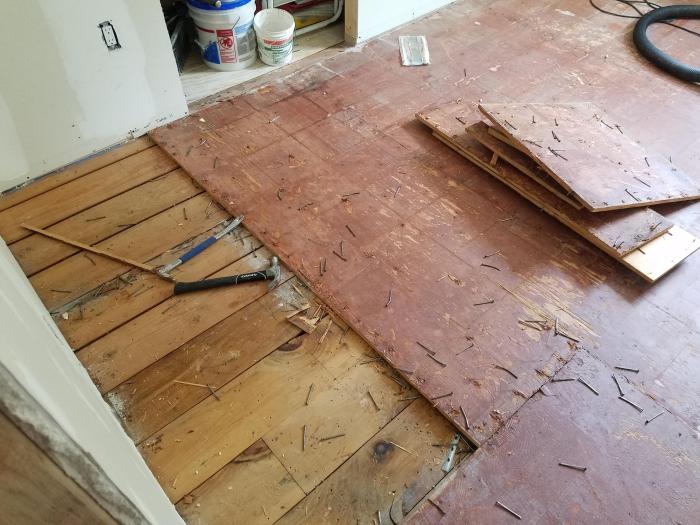 Subfloor leveling cabinets leveler repairs plywood unexpected life underlayment end sink