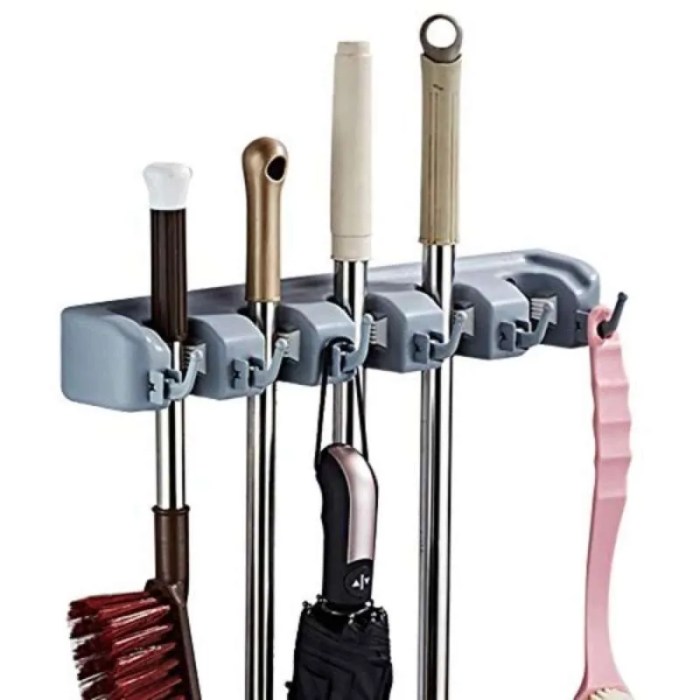 Broom mop organizer mount hooks mounts rake tool