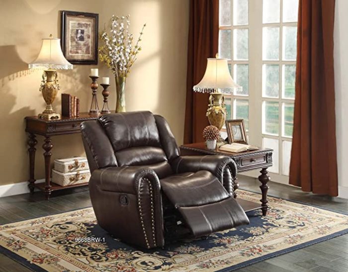 Reclining leather homelegance bonded