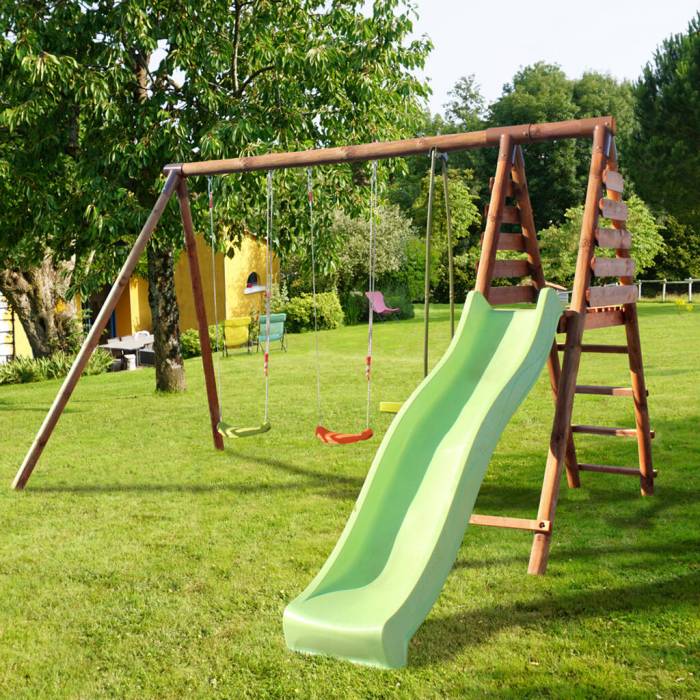 Swing set slide wood complete winchester sets play playset kits swings wayfair kids playsets diy pb magnifying glass playground choose