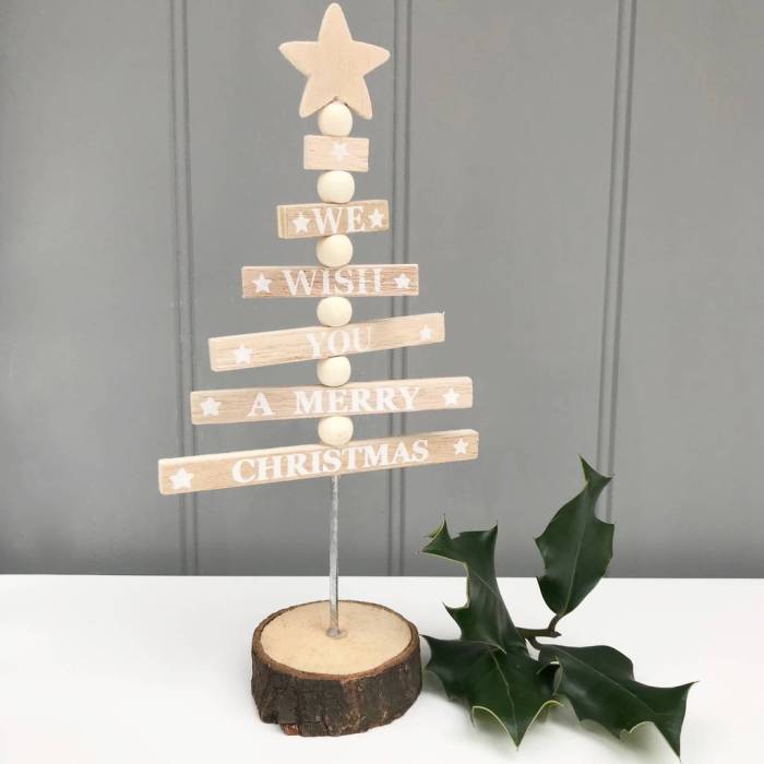 Deco noel sapin en bois