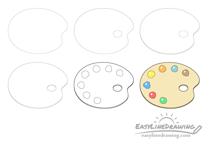 Dessin palette de peinture a imprimer