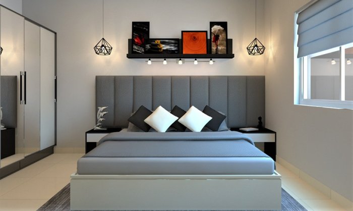 Bedroom modern interior bed choose board