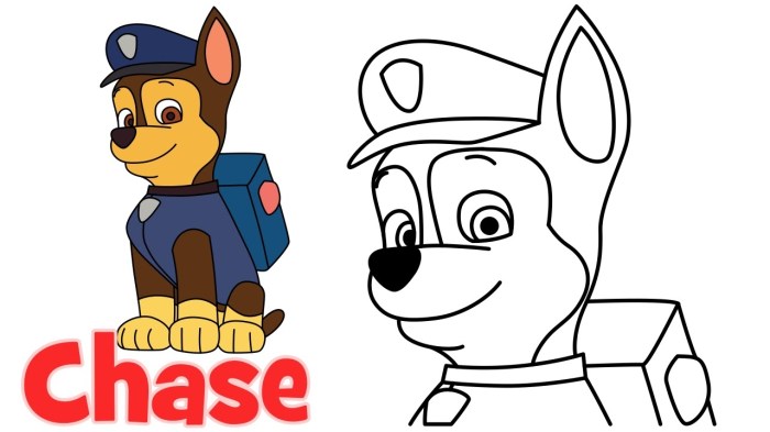 Paw patrol marshall chase sketch draw drawing easy step characters drawings paintingvalley sketches paintings