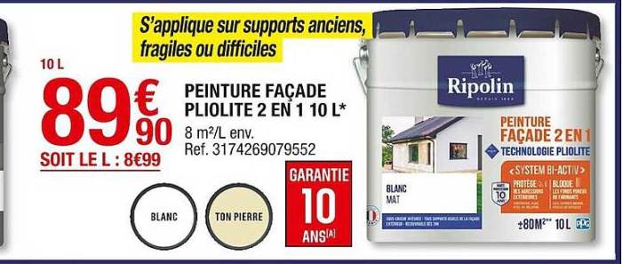 Peinture facade pliolite brico depot