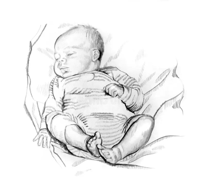 Dessin de bb qui dort a imprimer