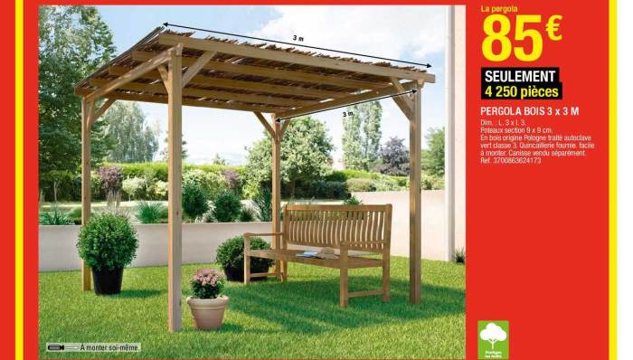 Pergola bioclimatique brico arrivage lattes acier tonnelle carrefour rotatives