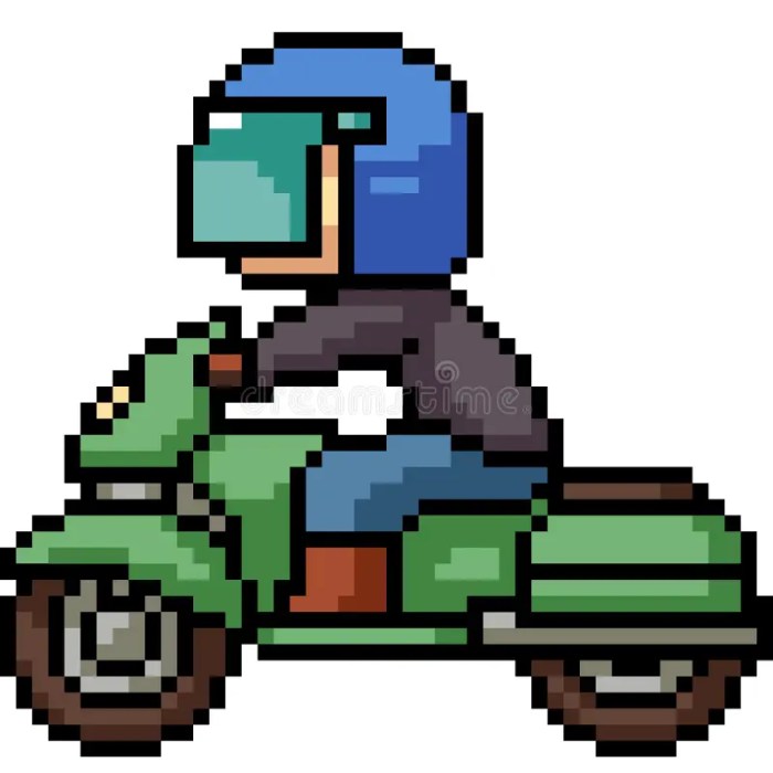 Pixel art moto