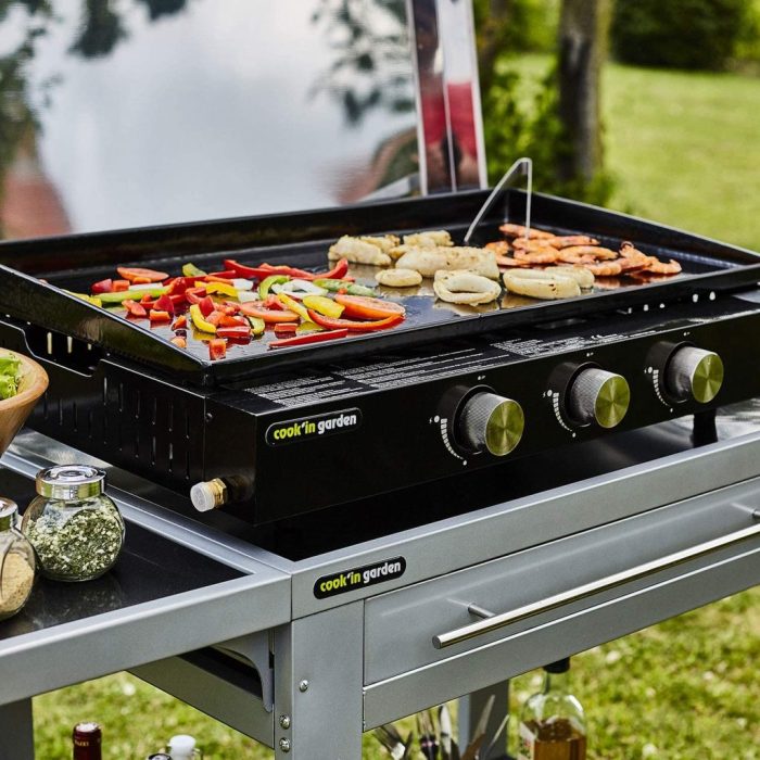 Barbecue gaz plancha feux jardindeco