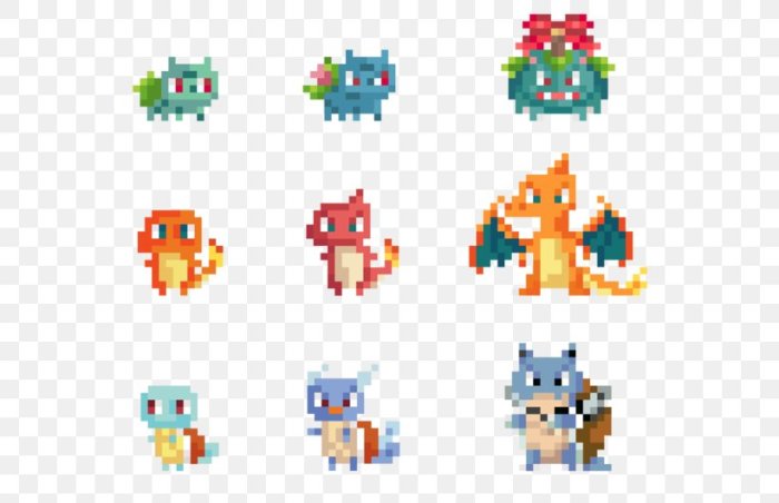 Pixel art a imprimer pokemon