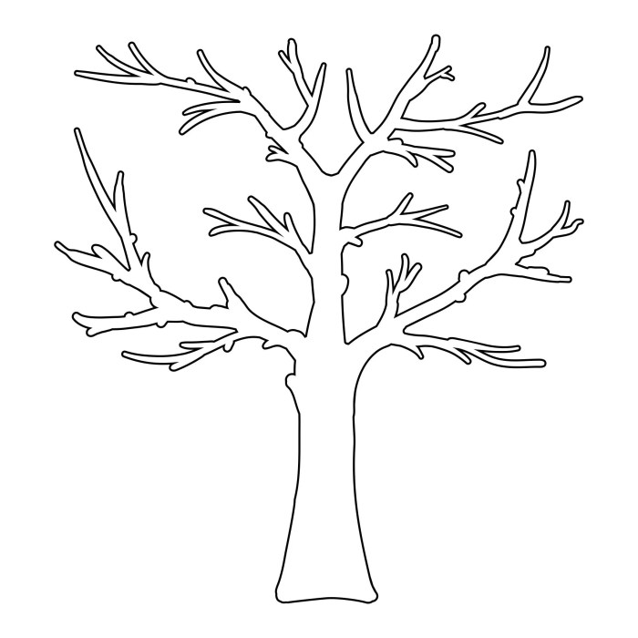 Arbre sans feuille coloriage