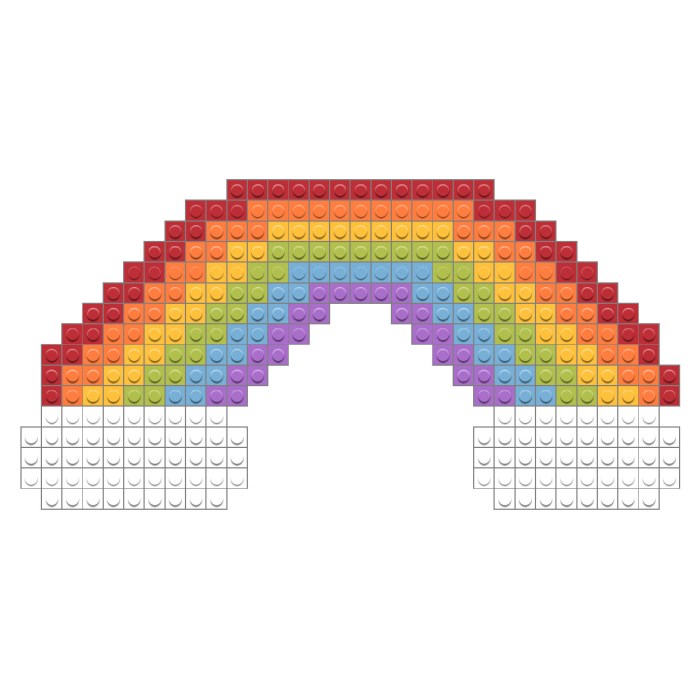 Arcobaleno sfondo saldatura senza pixelated isolato vettore nuvole