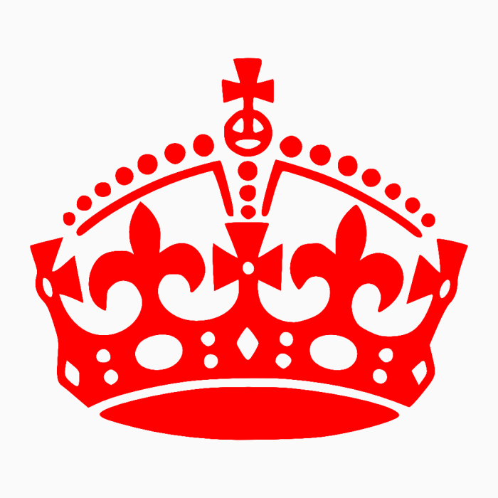 Logo rouge avec couronne