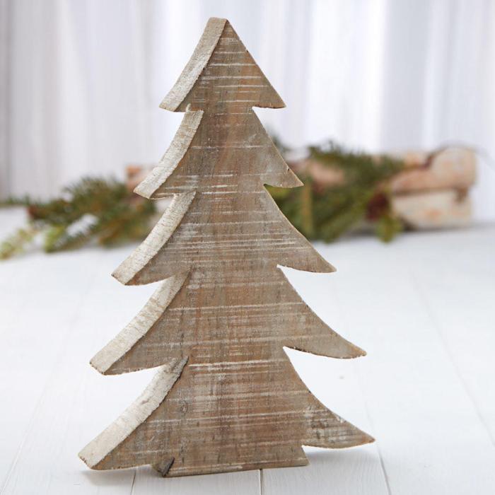 Deco noel sapin en bois