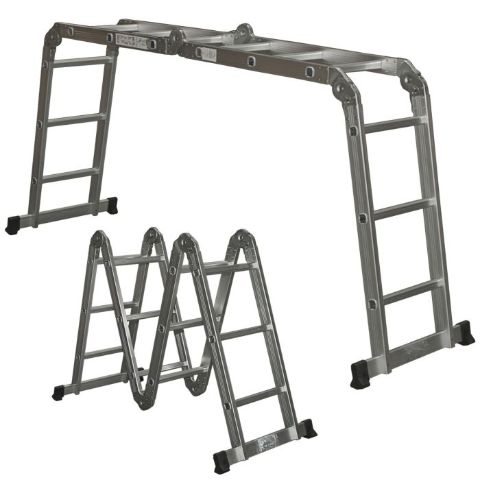 Ladder folding aluminum multi position aluminium 16 ft werner ladders 16b m1a lb capacity load feet step depot price piece