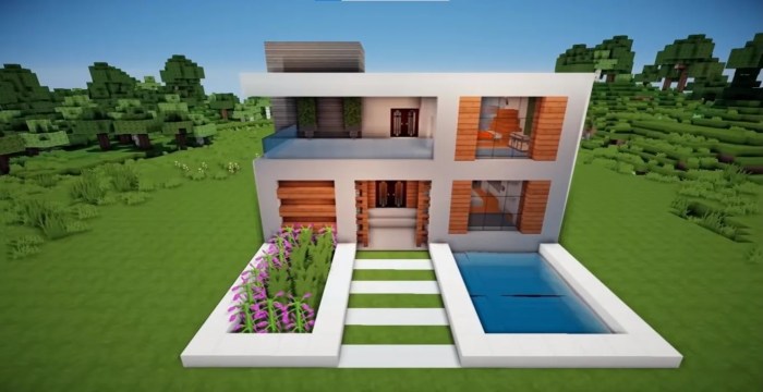 Plan maison moderne minecraft