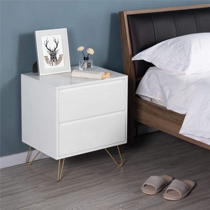 Bedside nightstand drawers drawer mirrored r145