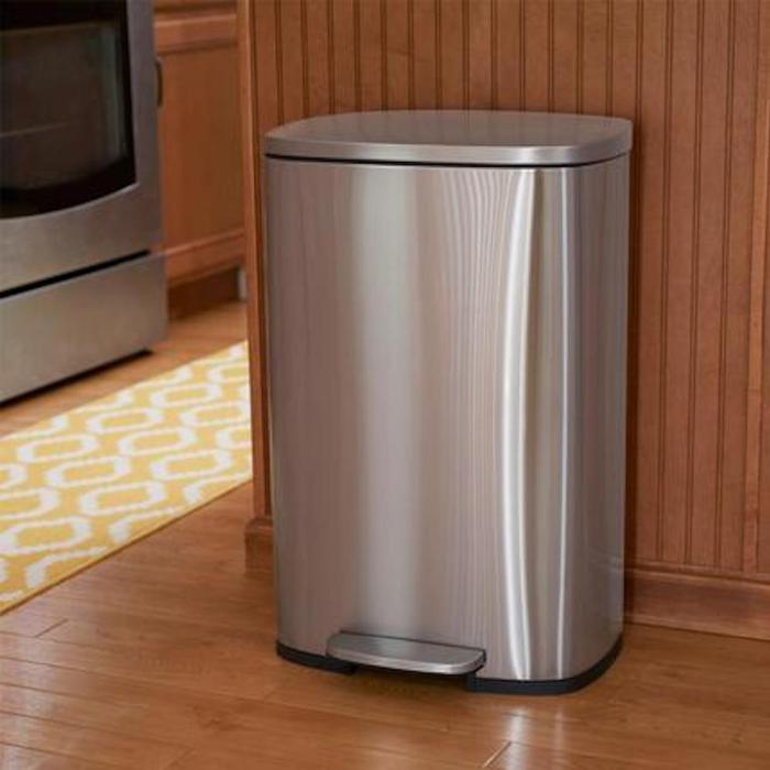 Trash cans kitchen looking simplehuman gallon lift top slim touch bar