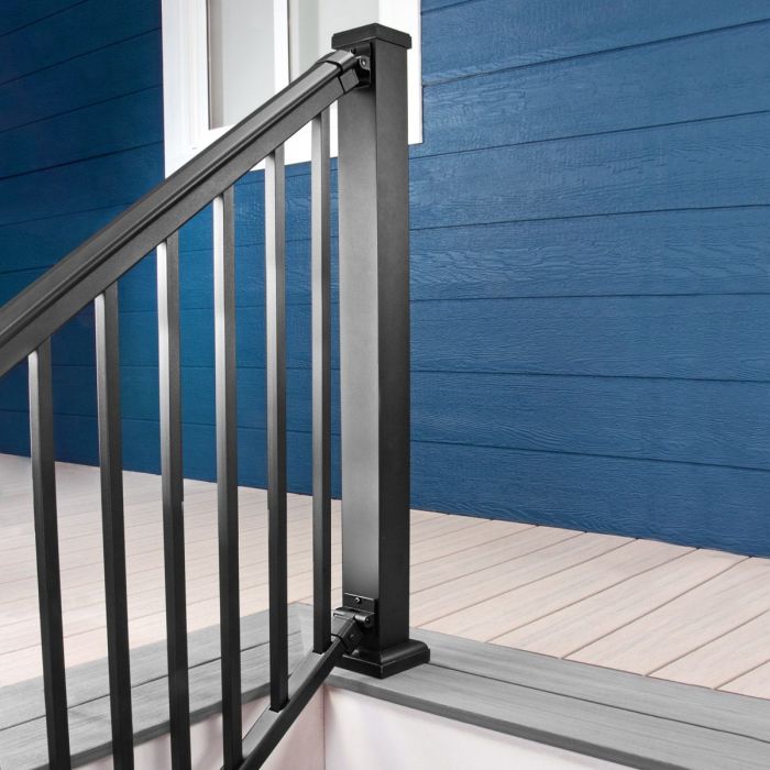 Aluminum rail railing base peak hand handrail rails depot deck systems post fence homedepot ft 5x2 quality high share cover