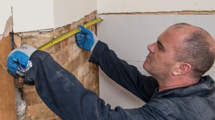 Plasterboard holes handyman installing repairing dents scrapes