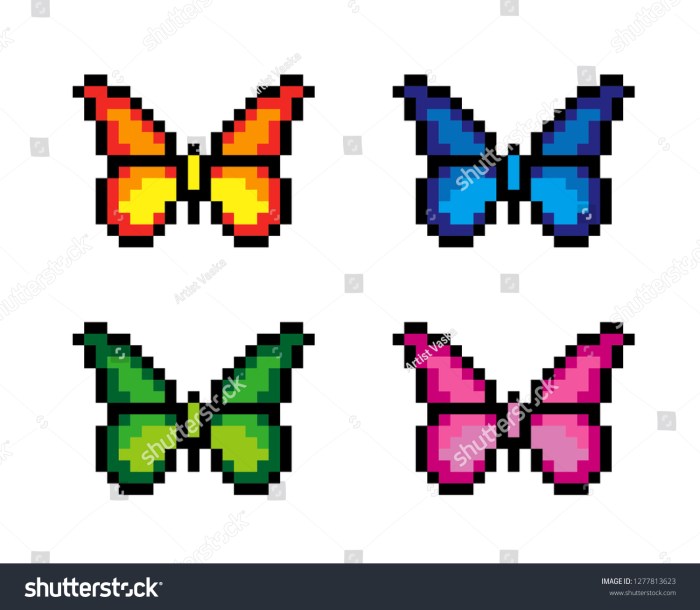 Pixel butterfly grid easy graph paper drawings papillon patterns perler butterflies brikbook article bead