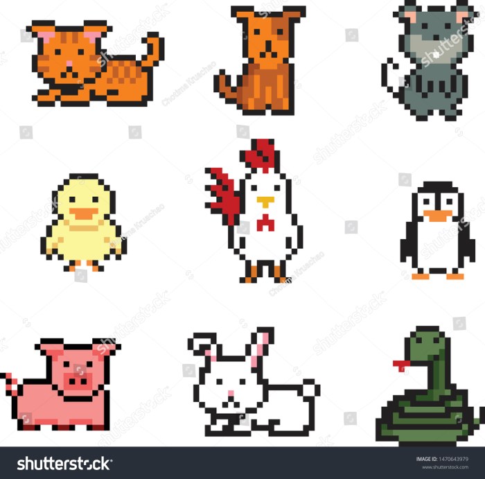 Pixel animaux a imprimer