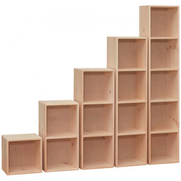 Storage bins cubes white wood cubo