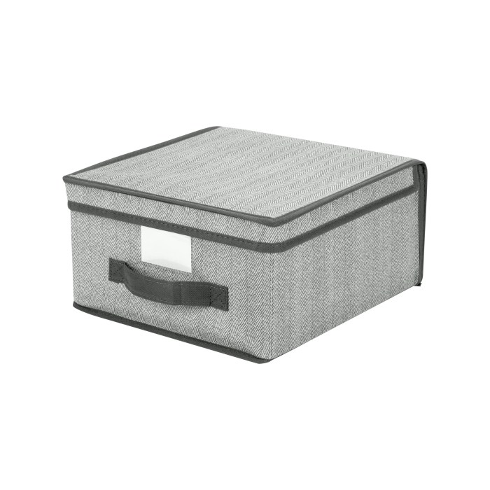 Storage fabric lids boxes large closet bins collapsible foldable gray box containers handles pack shelf walmart