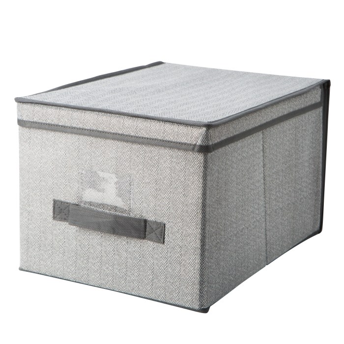 Storage fabric cube organizer box lid bin linen walmart handles khaki metal