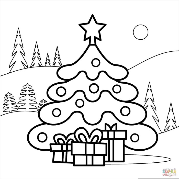 Coloriage sapin de noel simple