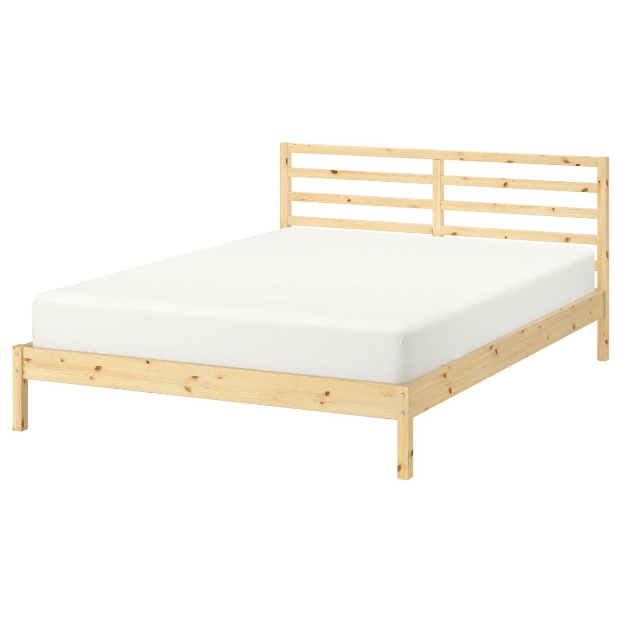 Ikea bed white frame malm double high