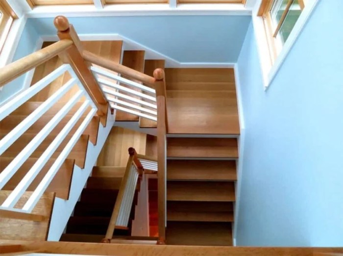 Staircase steps multi stairs simple turn quarter hardwood railing contemporary three made style traditional open storey steel floor level side