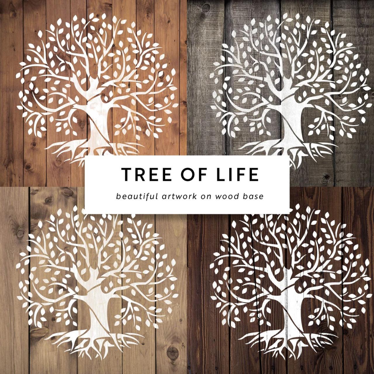 Tree life stencil modern