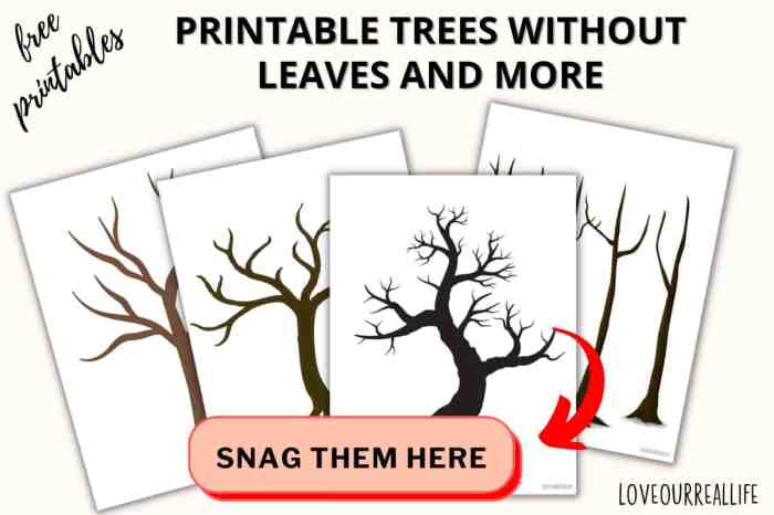 Tree coloring leaves printable outline without pages bare trunk colouring leafless drawing clipart pattern trees branches branch fall template kids