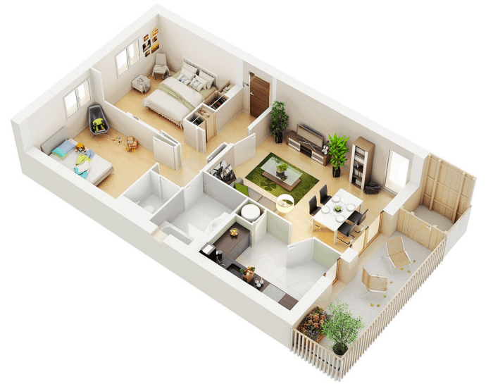 Plan appartement 2 chambres