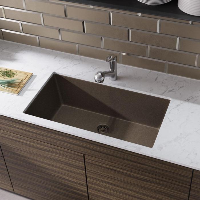 Kitchen sink undermount granite double composite bowl